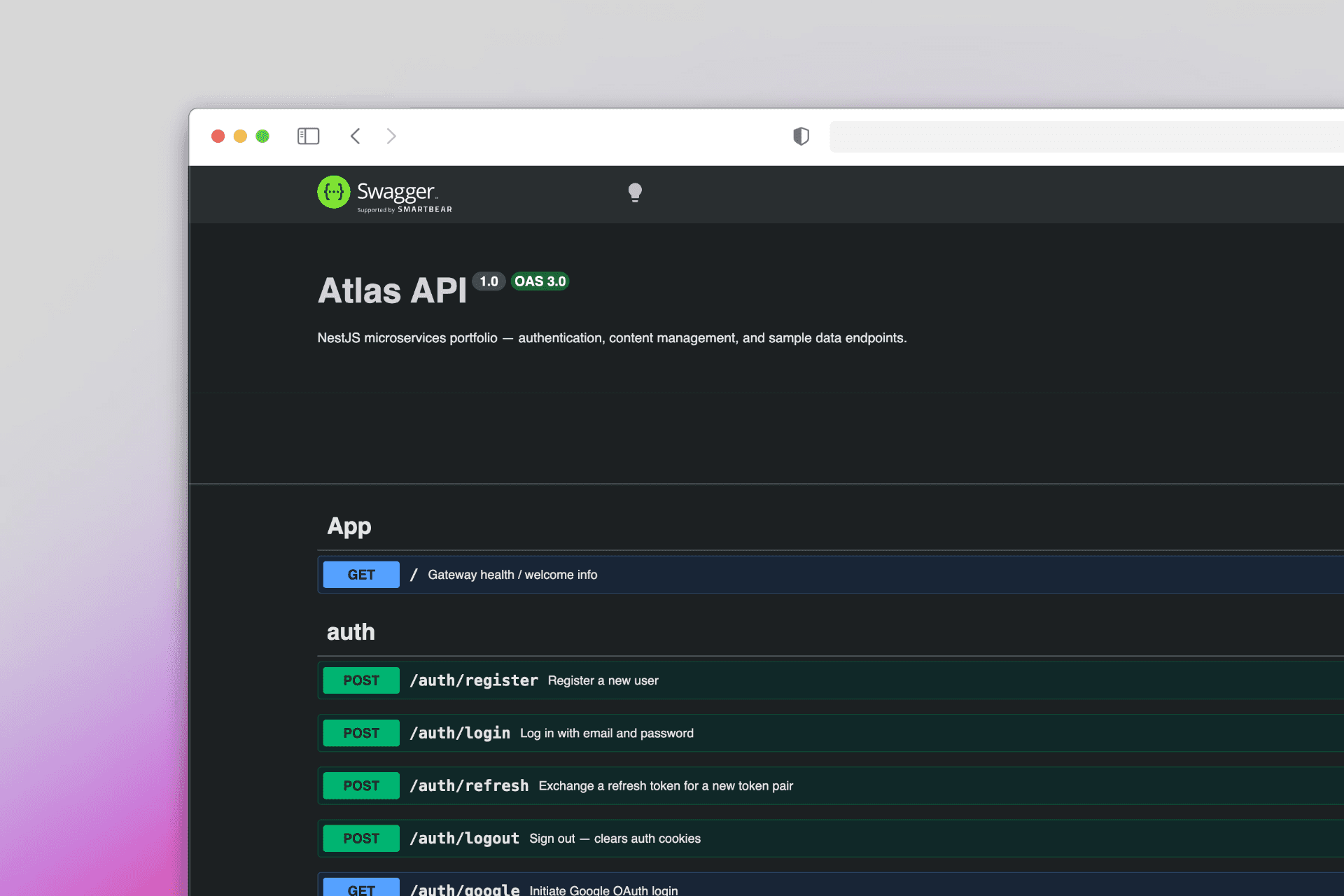 Microservices backend