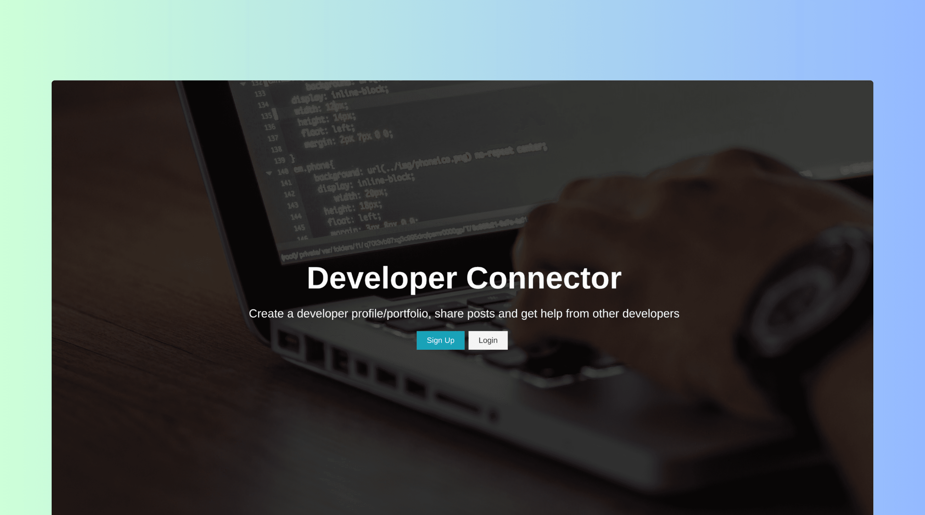 Dev connector home page